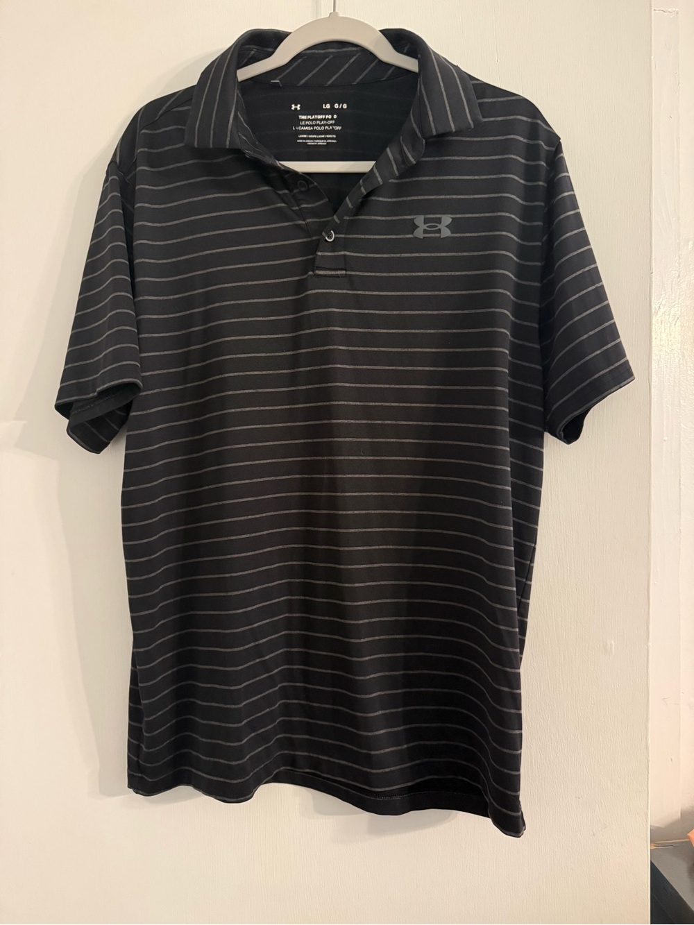 Under Armour Men’s Black Striped Polo Shirt